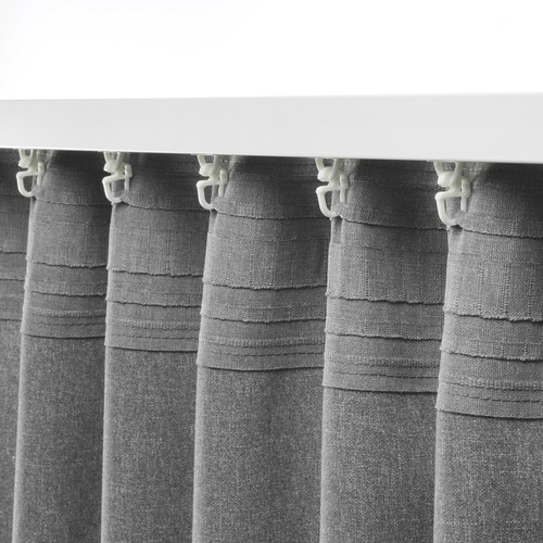 HANNALENA Curtains, 1 pair, grey, 145x300 cm