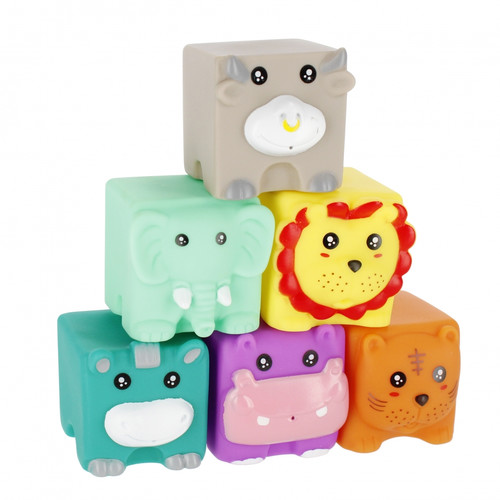 Baby Soft Sensory Blocks Animals 6pcs 12m+