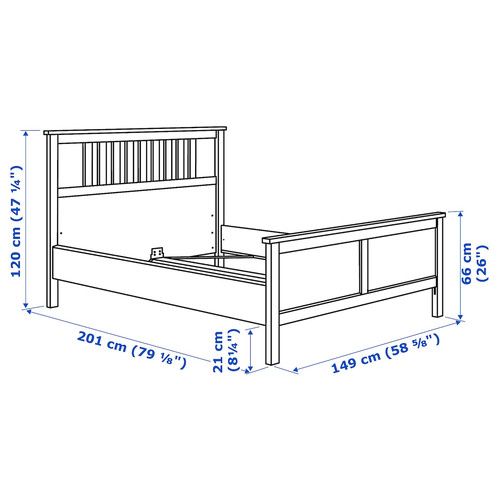 HEMNES Bed frame with mattress, white stain/Åkrehamn medium firm, 160x200 cm