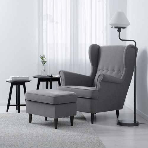 STRANDMON Wing chair, Nordvalla dark grey