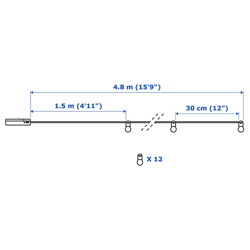 BLÖTSNÖ LED string light with 12 lights, indoor, battery operated black