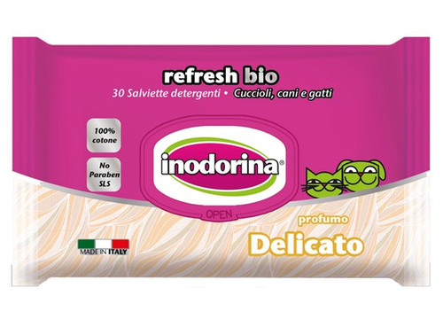 Inodorina Refresh Wet Wipes for Dogs Bio Delicato 30pcs