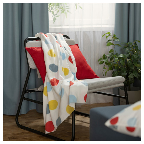 BRUKSVARA Throw, multicolour/dot pattern, 120x160 cm