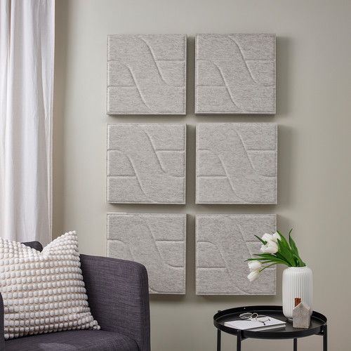 NÄVERHÄGG Sound absorbing panel, decoration/grey, 41x41 cm