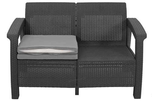 Garden Sofa CORFU LOVE 2-seat, graphite