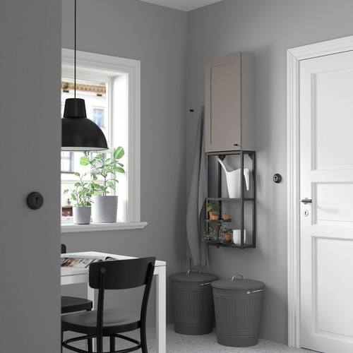 ENHET Storage combination, anthracite/grey frame, 40x17x150 cm