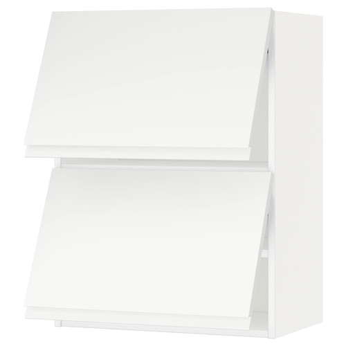 METOD Wall cabinet horizontal w 2 doors, white/Voxtorp matt white, 60x80 cm