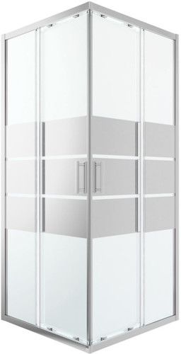 GoodHome Shower Enclosure Beloya 90x90x195cm, chrome/mirror glass