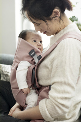 BABYBJÖRN Baby Carrier MINI Woven, Dusty Pink