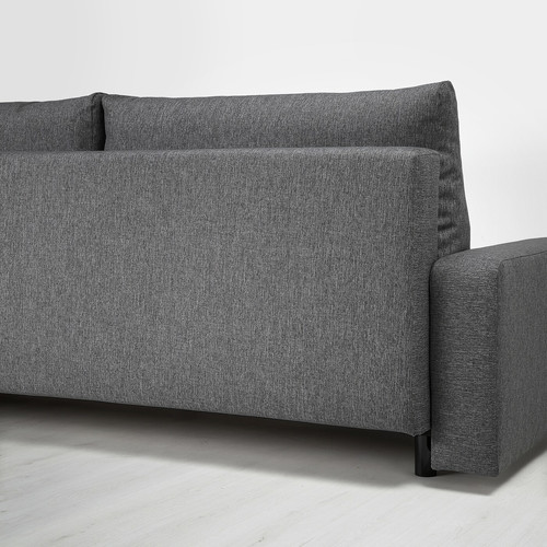 GRÄLVIKEN 3-seat sofa-bed  dark grey