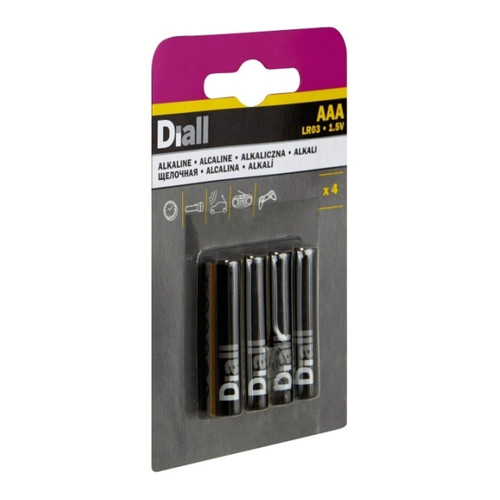 Diall Alkaline Battery AAA 4-pack