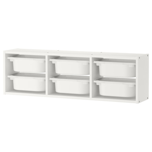 TROFAST Wall storage, white/white, 99x21x30 cm