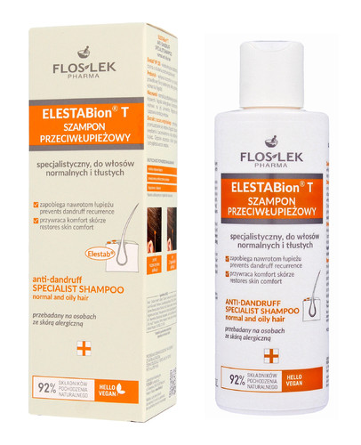 FLOS-LEK Pharma ELESTABion T Dermatological Shampoo Anti-Dandruff 92% Natural Vegan 150ml