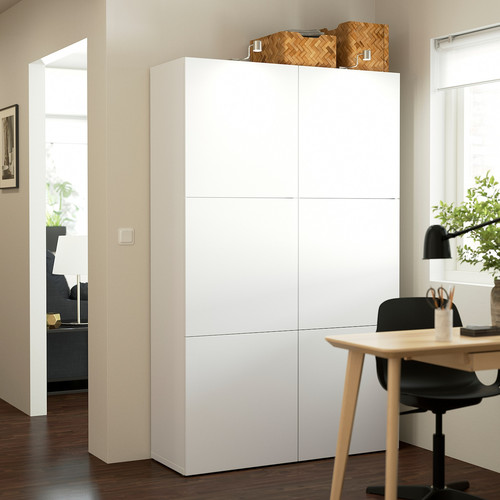 BESTÅ Storage combination with doors, Lappviken white, 120x40x192 cm