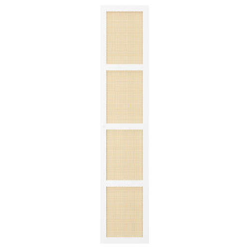 HÖGADAL Door, white/woven bamboo, 40x192 cm