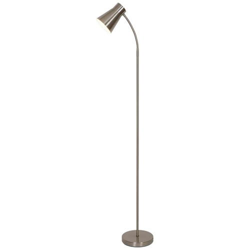 GoodHome Floor Lamp Hetange E27, brushed chrome