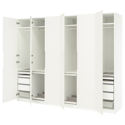 PAX / TONSTAD Wardrobe combination, white/off-white, 300x60x236 cm