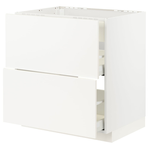 METOD / MAXIMERA Base cab f hob/int extractor w drw, white/Veddinge white, 80x60 cm