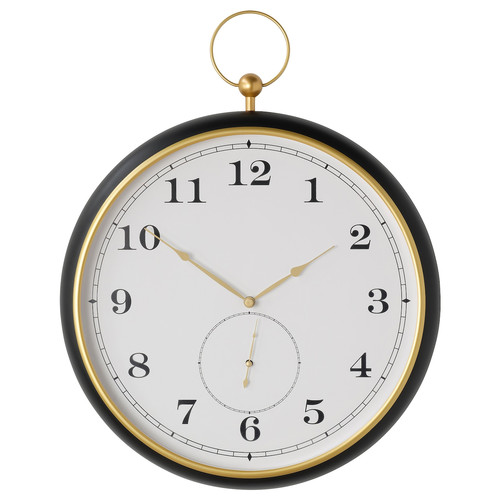 KUTTERSMYCKE Wall clock, black, 46 cm