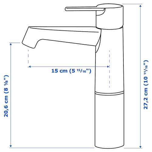 BROGRUND Wash-basin mixer tap, tall, chrome-plated