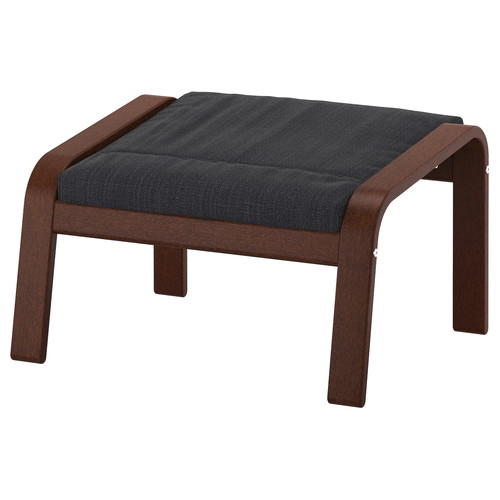 POÄNG Footstool, brown, Hillared anthracite