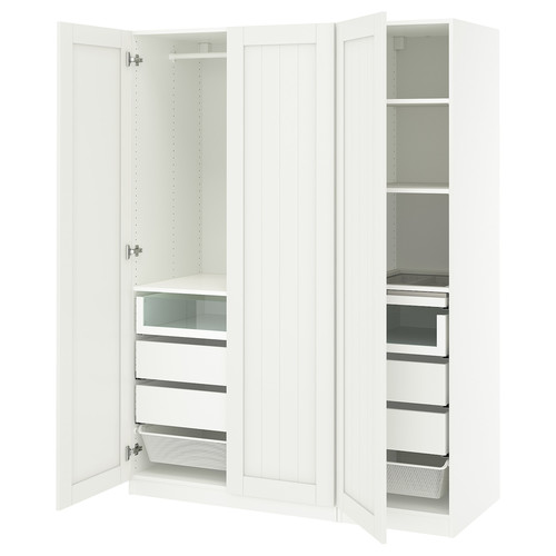 PAX / GULLABERG Wardrobe combination, white/white, 150x60x201 cm