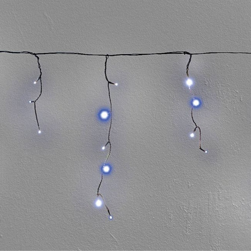 Christmas Curtain Lights In-/Outdoor 100 LED 4.8 m, icicles, cool white/blue