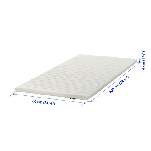 NÄSFJÄLLET Mattress pad, white, 80x200 cm