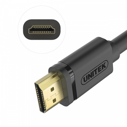 Unitek HDMI Cable M/M 1.5M v1.4 , gold, basic; Y-C137M