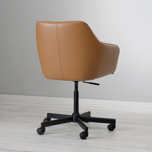 TOSSBERG / MALSKÄR Swivel chair, Grann light brown/black