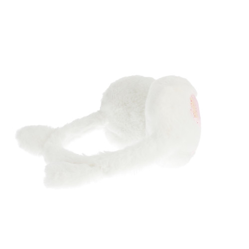 Plush Earmuffs Heart, white