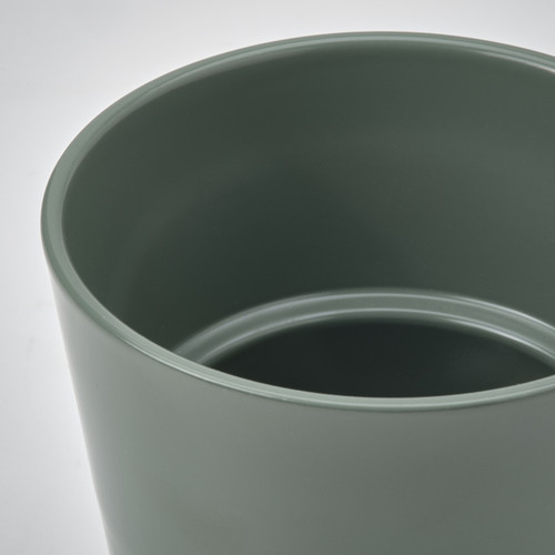 SOJABÖNA Plant pot, grey/green, 9 cm