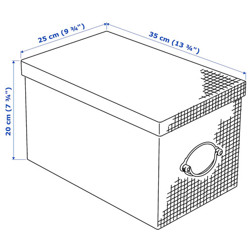 KVARNVIK Storage box with lid, beige, 25x35x20 cm