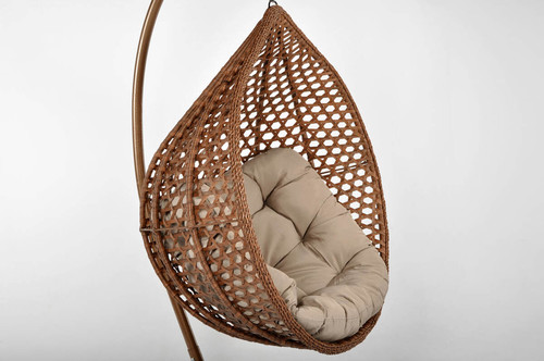 Hanging Cocoon Chair BALI LUX, in-/outdoor, brown