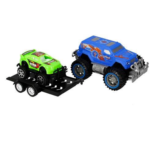 SUV Big Foot & Trailer with Sports Car 3+