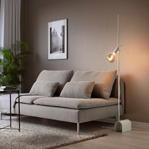 HÅRSLINGA Floor lamp, white