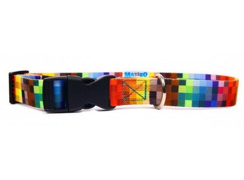 Matteo Dog Collar Plastic Buckle 30mm, pixels