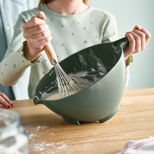 VISPNING Mixing bowl, grey-green, 3.0 l