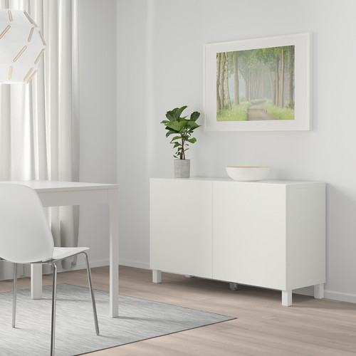 BESTÅ Storage combination with doors, white, Lappviken white, 120x40x74 cm