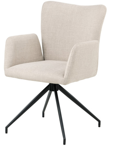 Upholstered Chair with Armrests Laura, beige