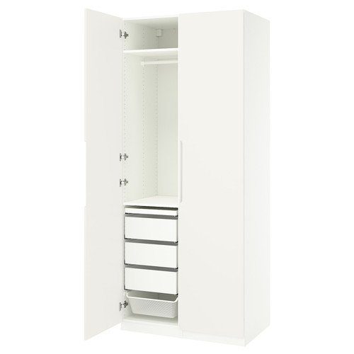 PAX / TONSTAD Wardrobe combination, white/off-white, 100x60x236 cm