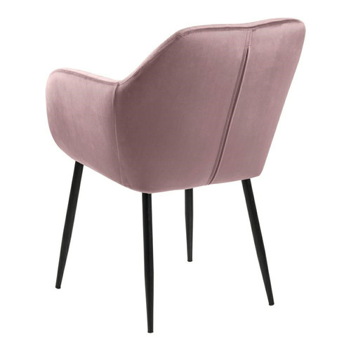 Upholstered Chair Emilia Velvet, dusty rose/black