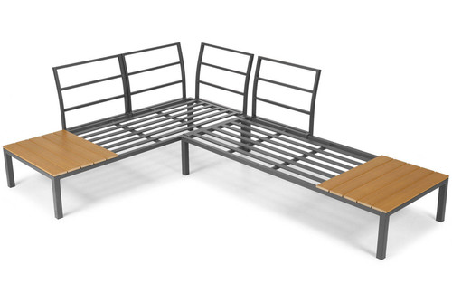 Outdoor Corner Furniture Set LAGOS, grey