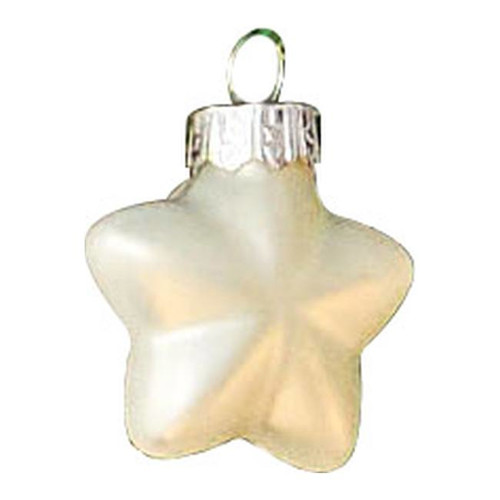 Christmas Baubles Star 40mm 12pcs, glass, white