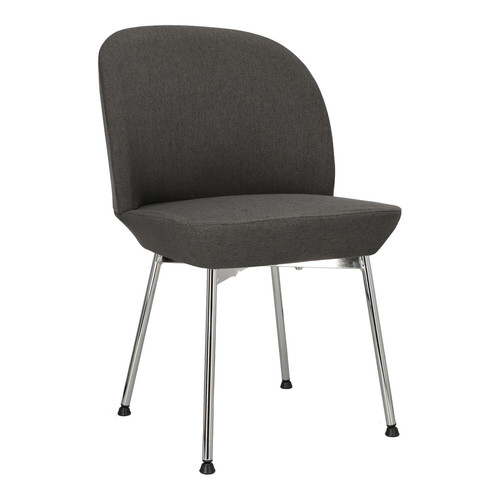 Upholstered Chair Cloe, dark grey/chrome