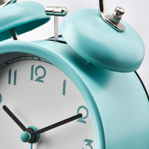 PLIRA Alarm clock, low-voltage/turquoise, 10 cm