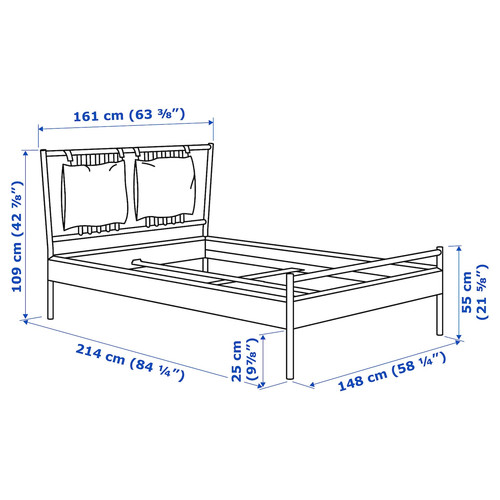 BJÖRKSNÄS Bed frame, birch/birch veneer, 140x200 cm