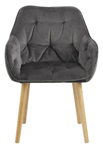 Chair Brooke, velvet, grey