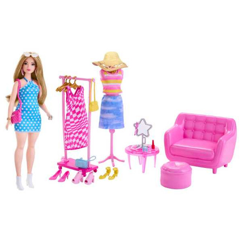 Barbie Wardrobe Set with Doll & Accessories HPL78 3+