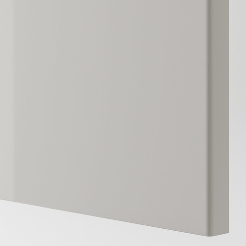 FARDAL Door with hinges, high-gloss light grey, 50x195 cm